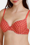 Zivame Zellij Dreams Push-Up Wired Medium Coverage Bra - Spiced Coral — thumbnail 4